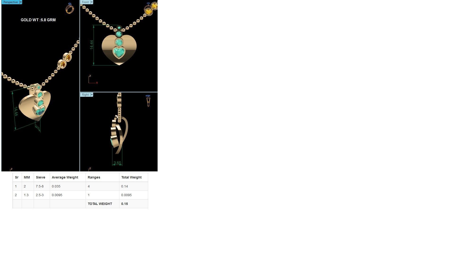 Solitaire Women Heart Pendants 3dm STL OBJ FBX Render Details 3D print model_6