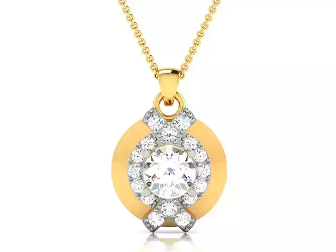 Solitaire Women Pendants 3dm STL OBJ FBX Render Details