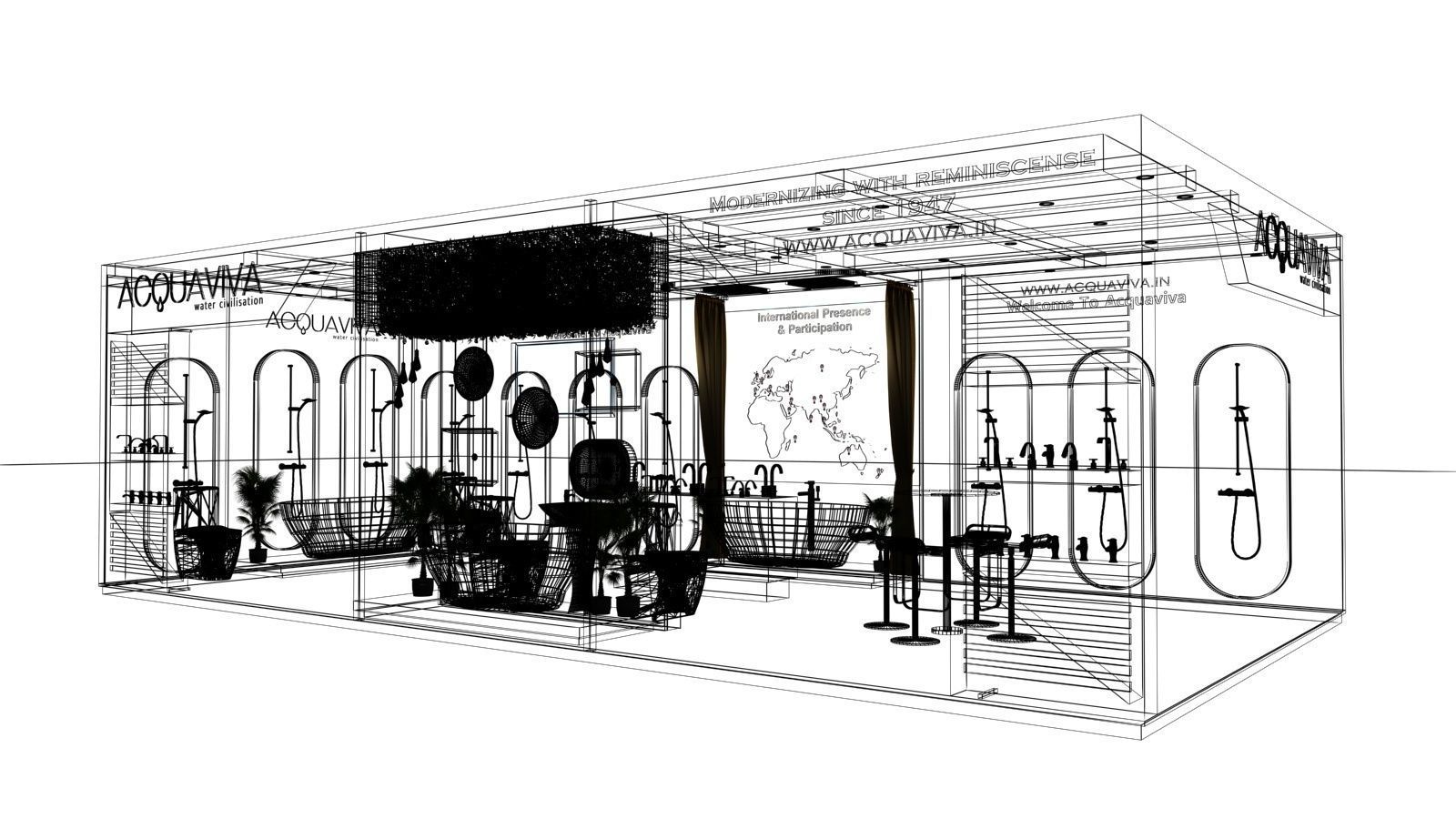 Exhibition Stall size 10x5Mtr Two Side Open 3D model 3D model_5