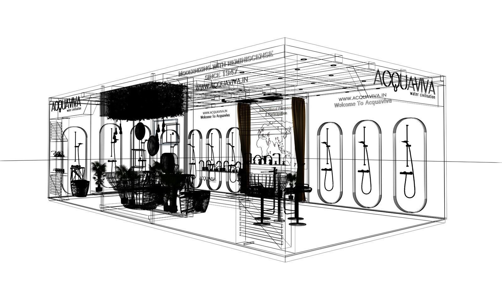 Exhibition Stall size 10x5Mtr Two Side Open 3D model 3D model_7
