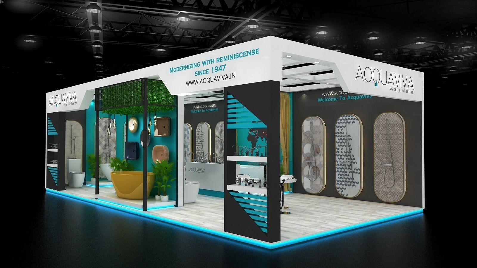 Exhibition Stall size 10x5Mtr Two Side Open 3D model 3D model_2