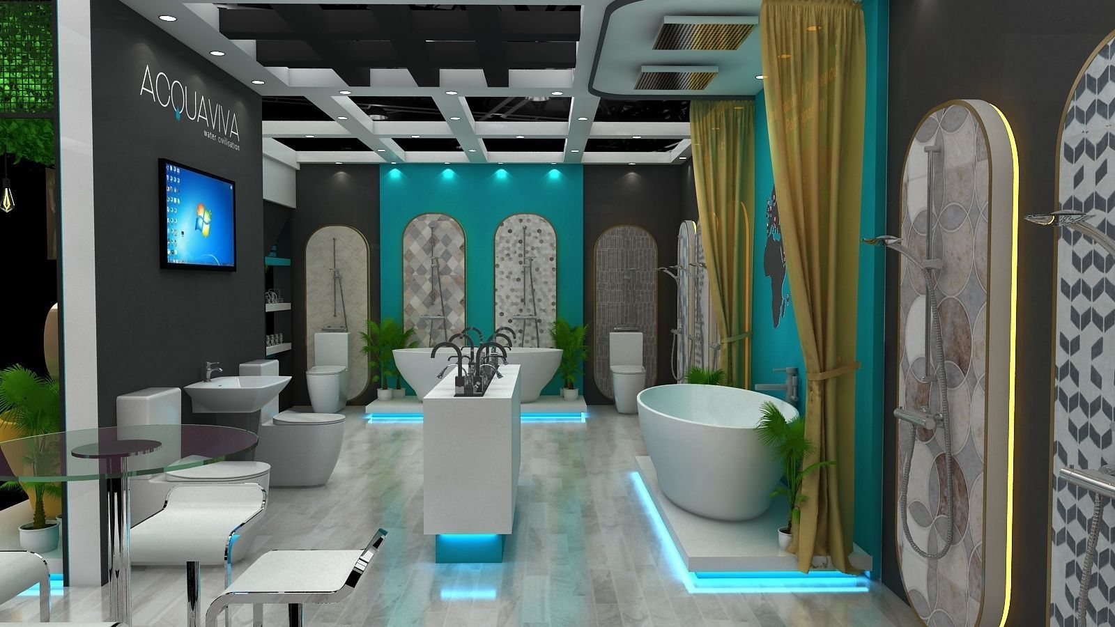 Exhibition Stall size 10x5Mtr Two Side Open 3D model 3D model_3