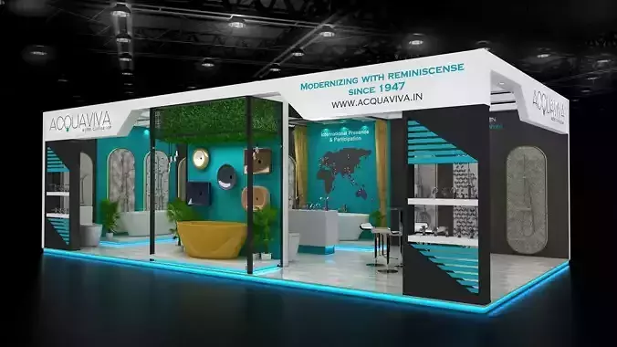 Exhibition Stall size 10x5Mtr Two Side Open 3D model 