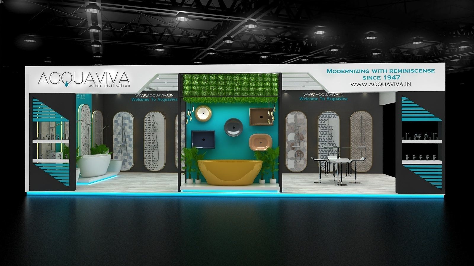 Exhibition Stall size 10x5Mtr Two Side Open 3D model 3D model_1