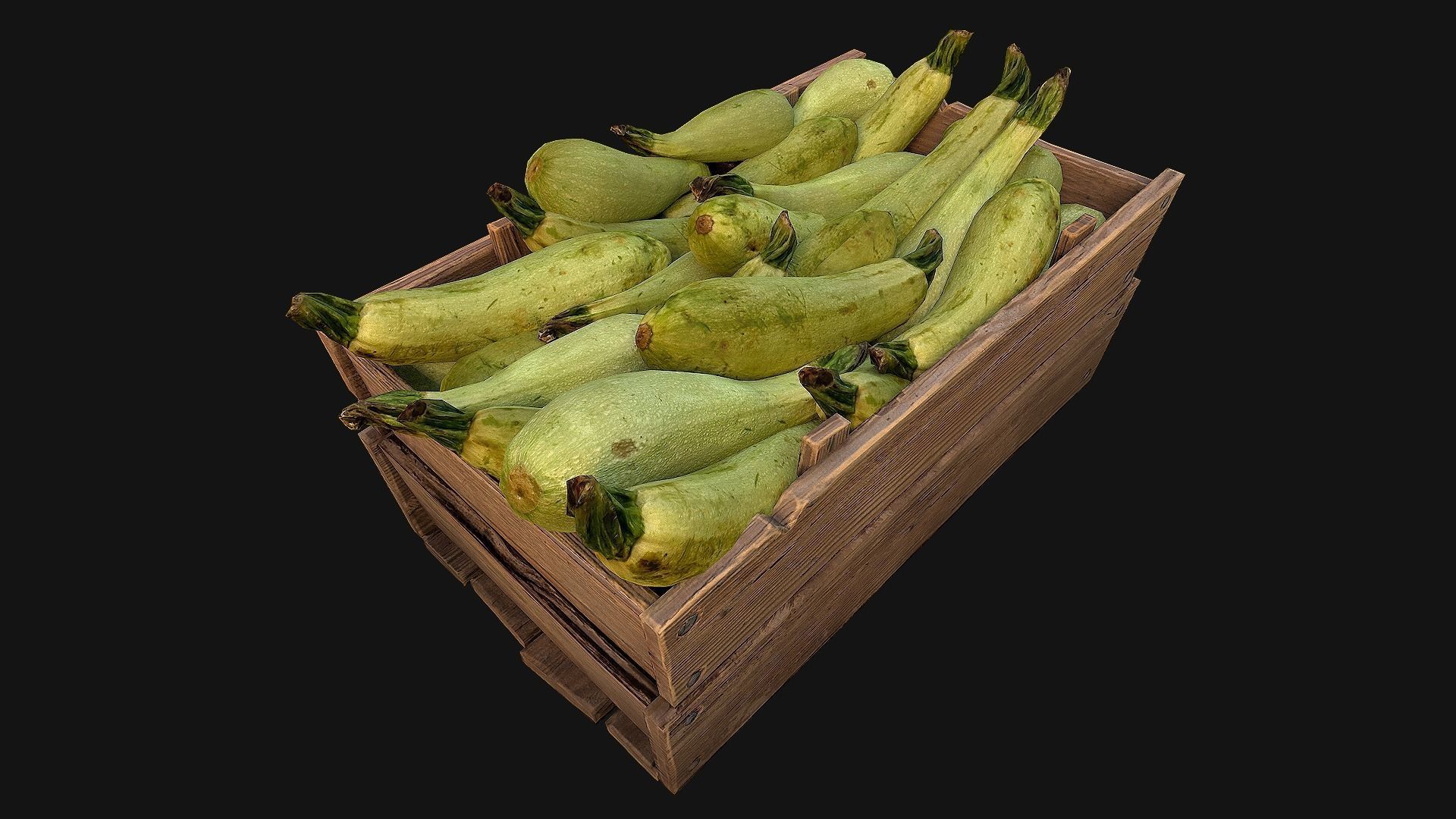 Crate Marrows Box Stand Low-poly 3D model_7