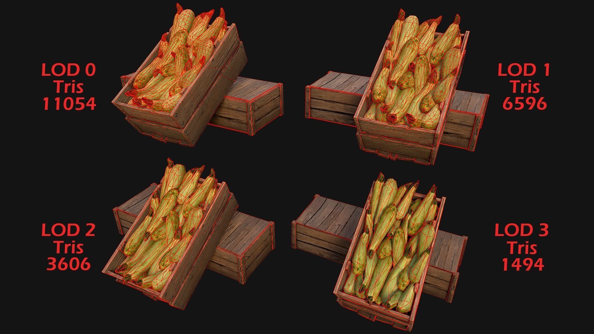 Crate Marrows Box Stand Low-poly 3D model_2