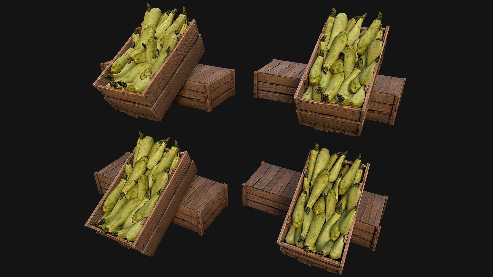 Crate Marrows Box Stand Low-poly 3D model_3