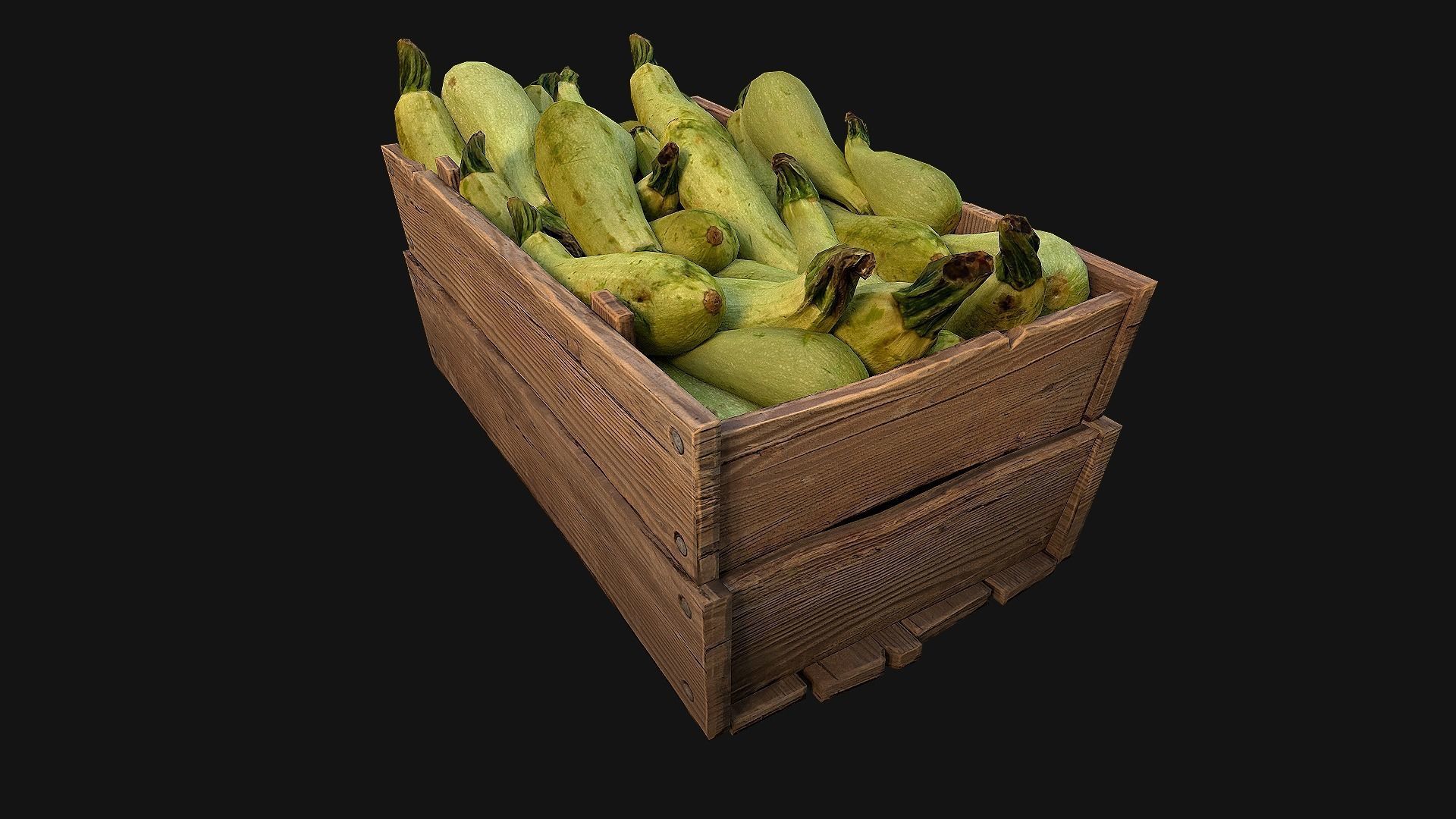 Crate Marrows Box Stand Low-poly 3D model_9