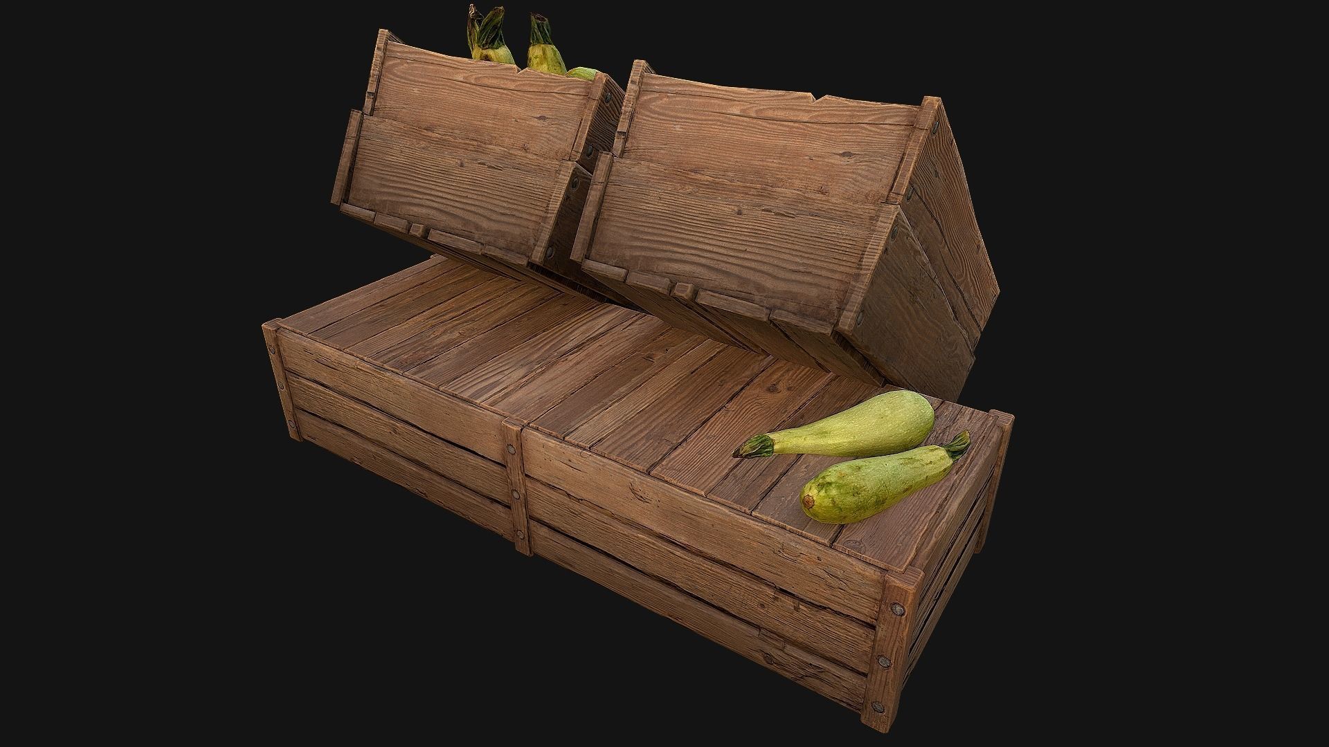 Crate Marrows Box Stand Low-poly 3D model_16