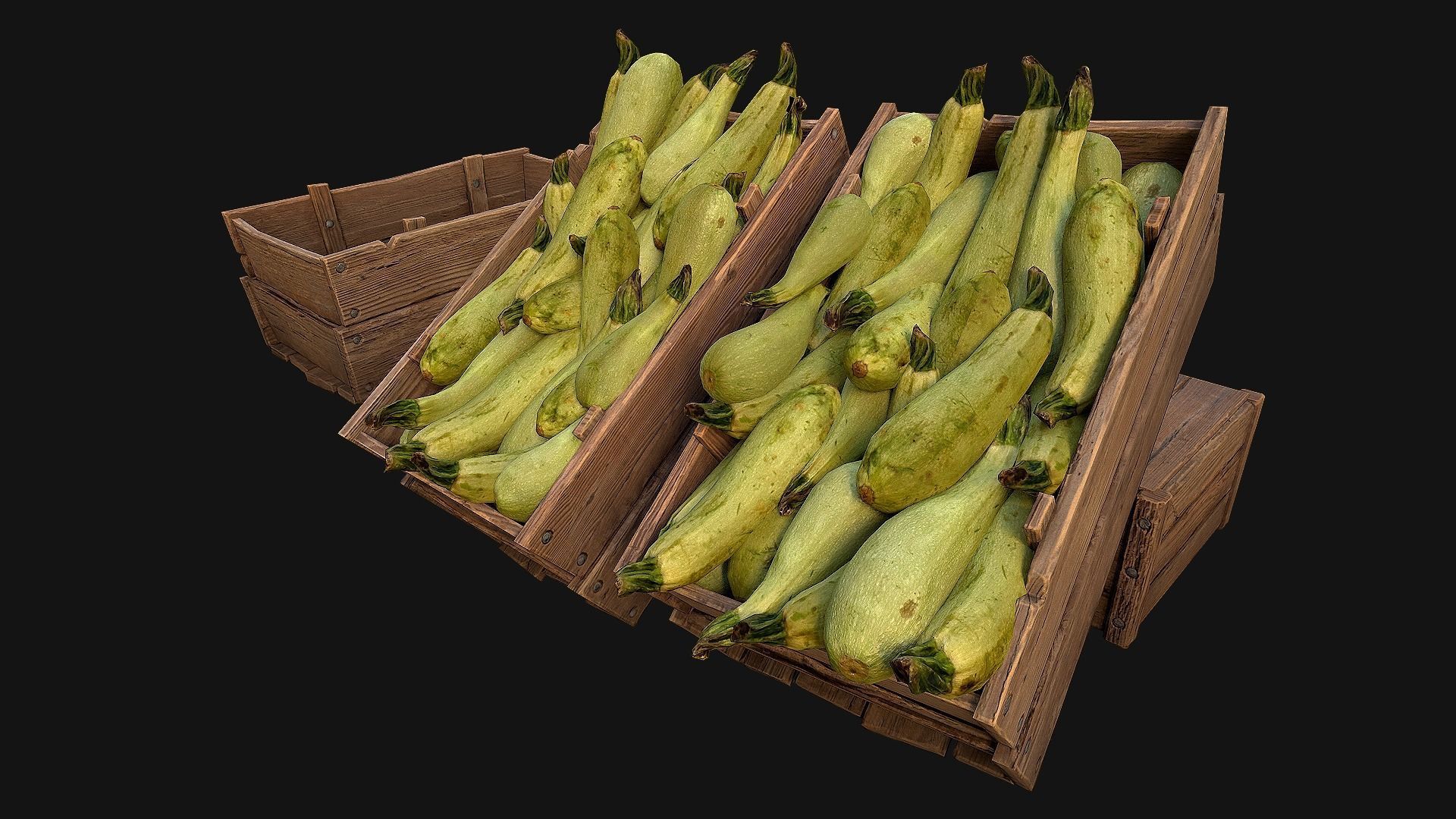 Crate Marrows Box Stand Low-poly 3D model_17