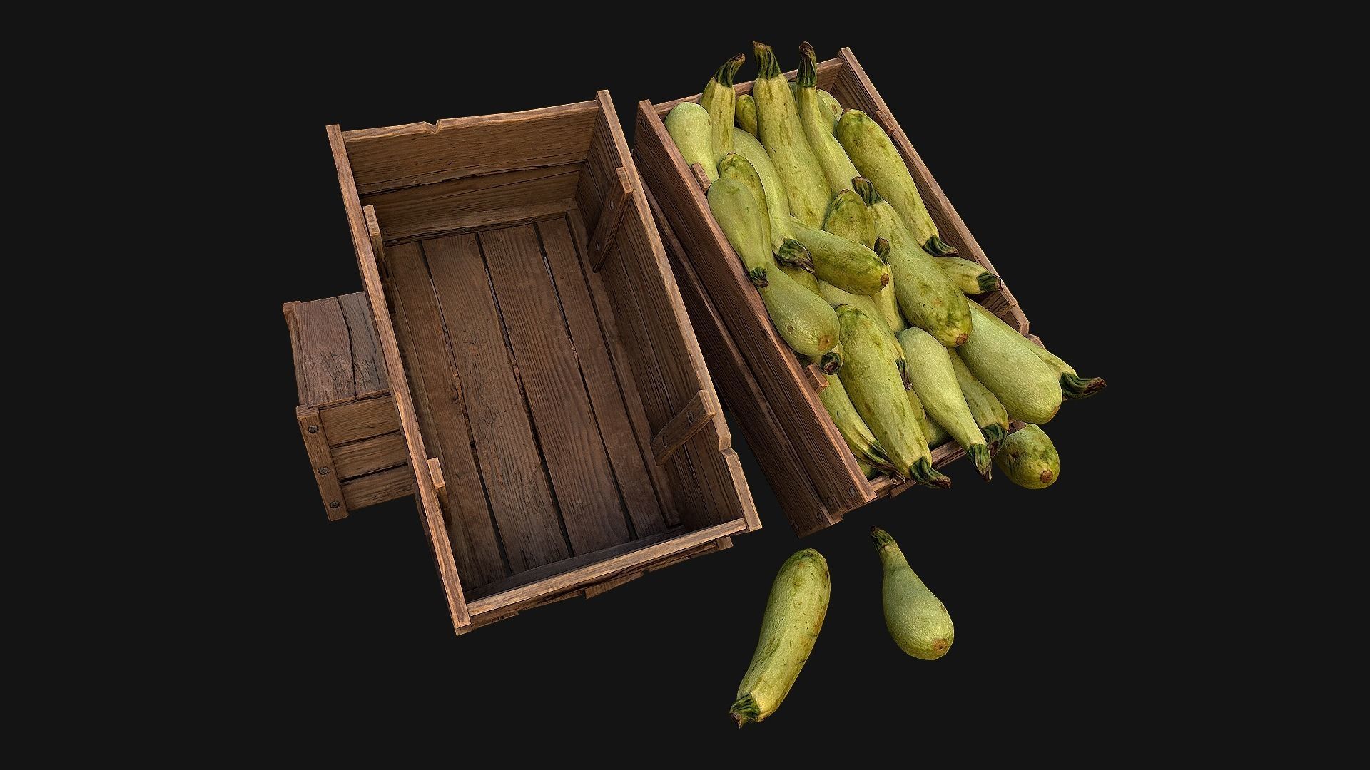 Crate Marrows Box Stand Low-poly 3D model_15