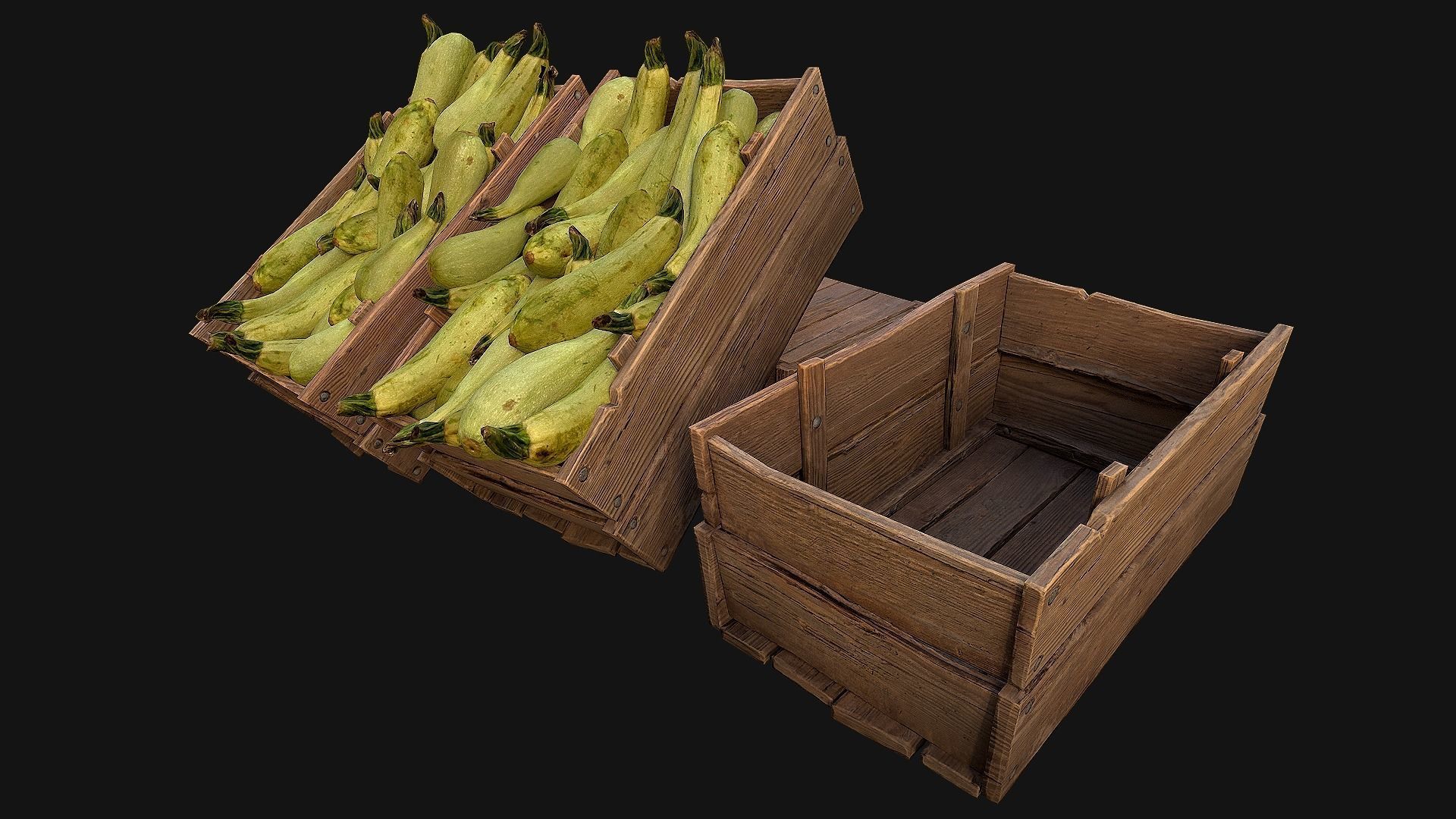 Crate Marrows Box Stand Low-poly 3D model_18