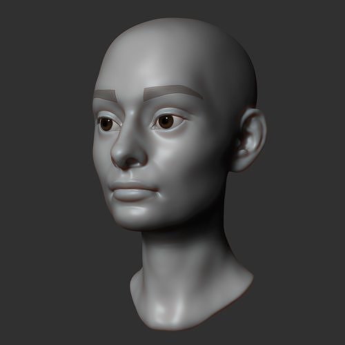Female head sculpt 3D model