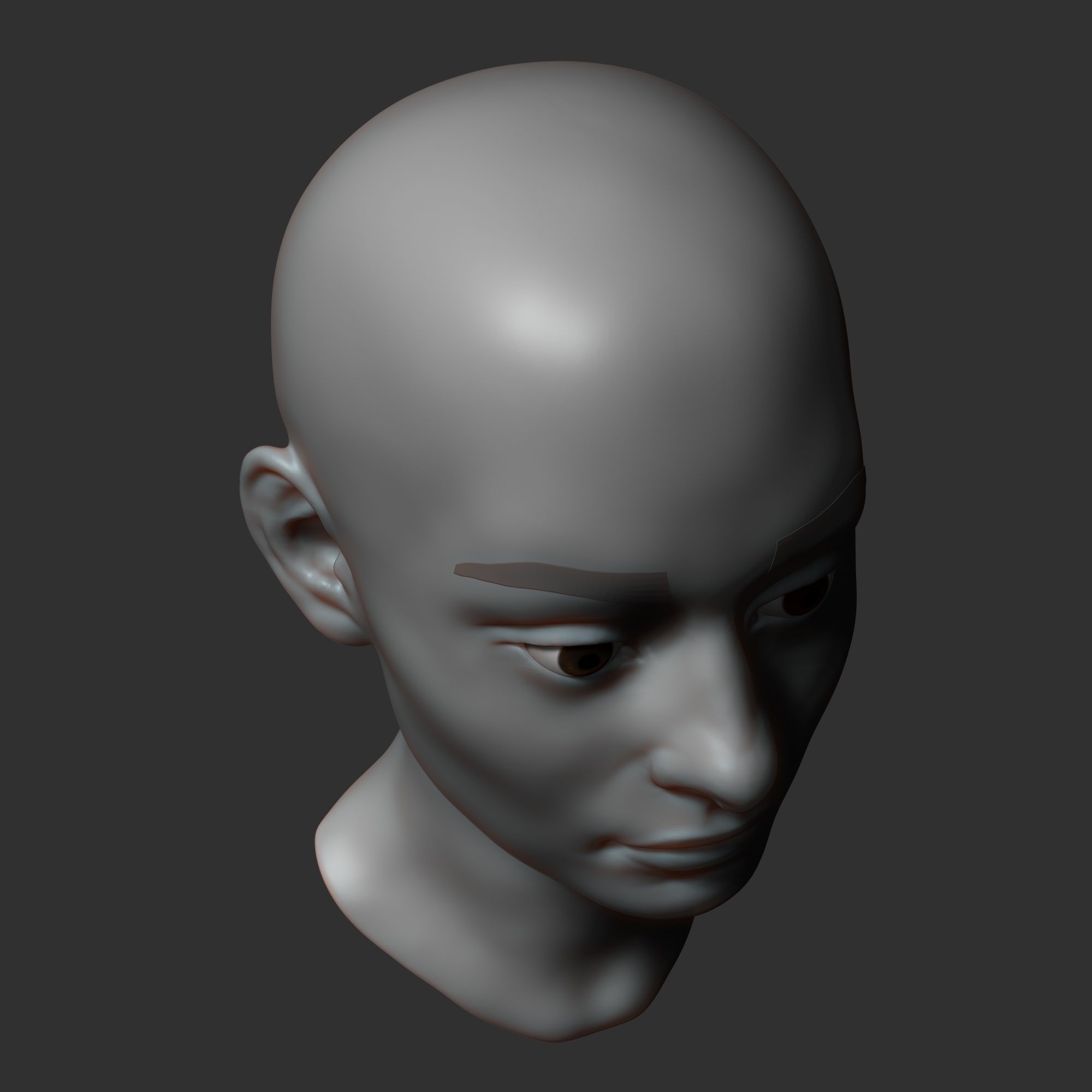 Female head sculpt 3D model_6