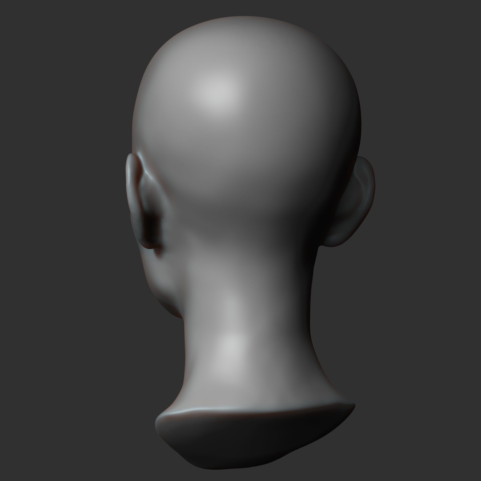 Female head sculpt 3D model_7