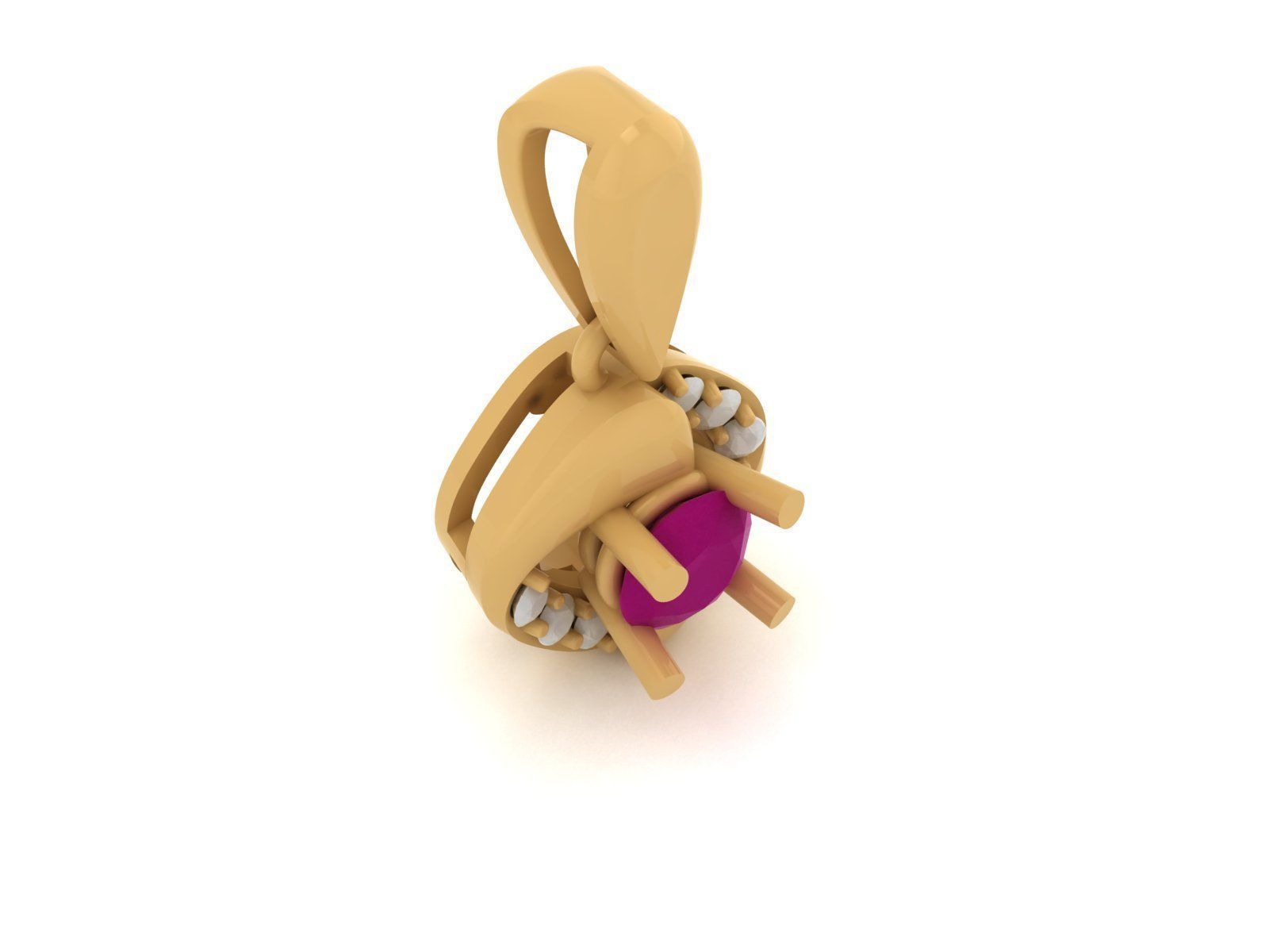 Solitaire Women Pendants 3dm STL OBJ FBX Render Details 3D print model_1