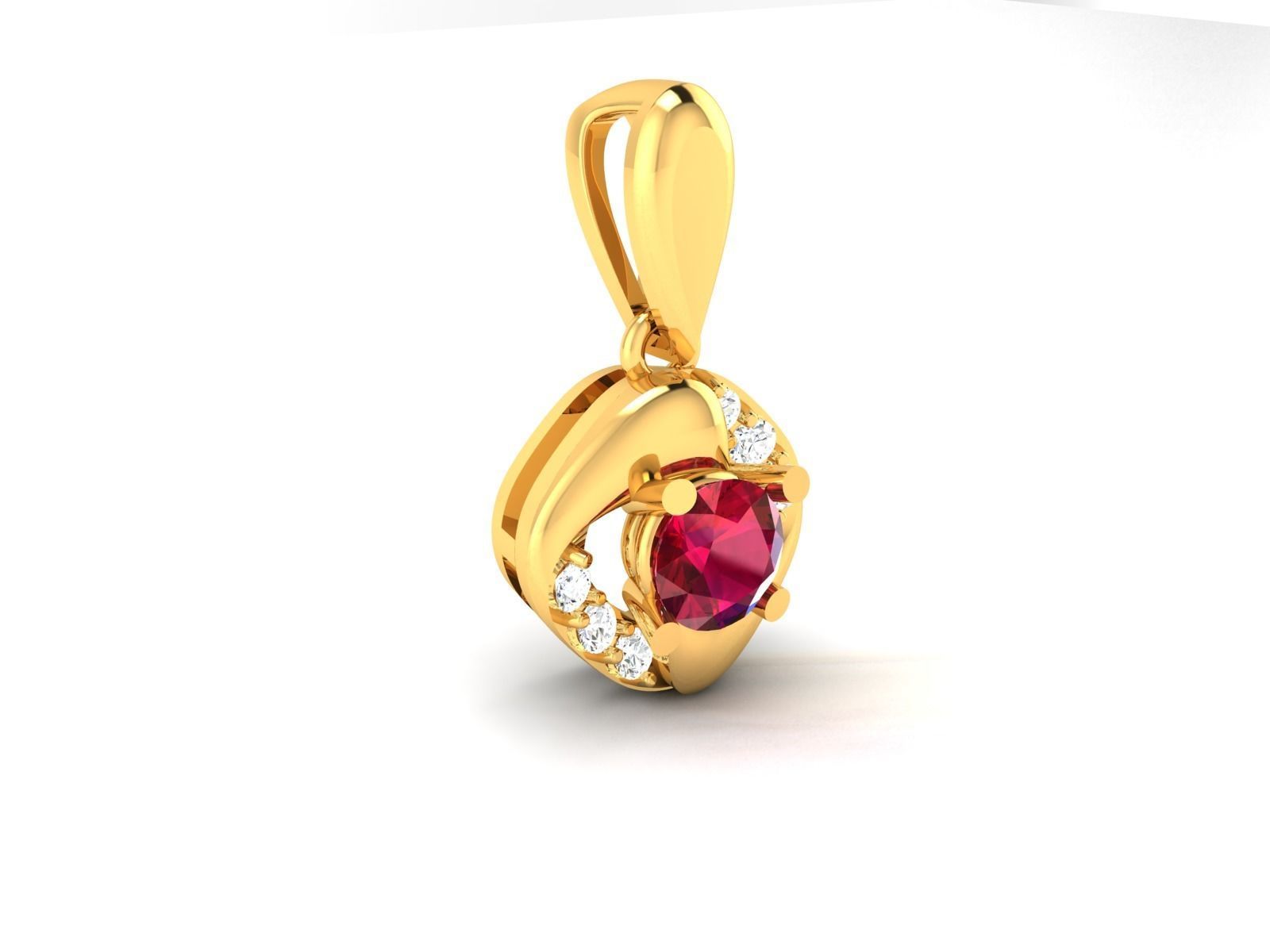 Solitaire Women Pendants 3dm STL OBJ FBX Render Details 3D print model_7