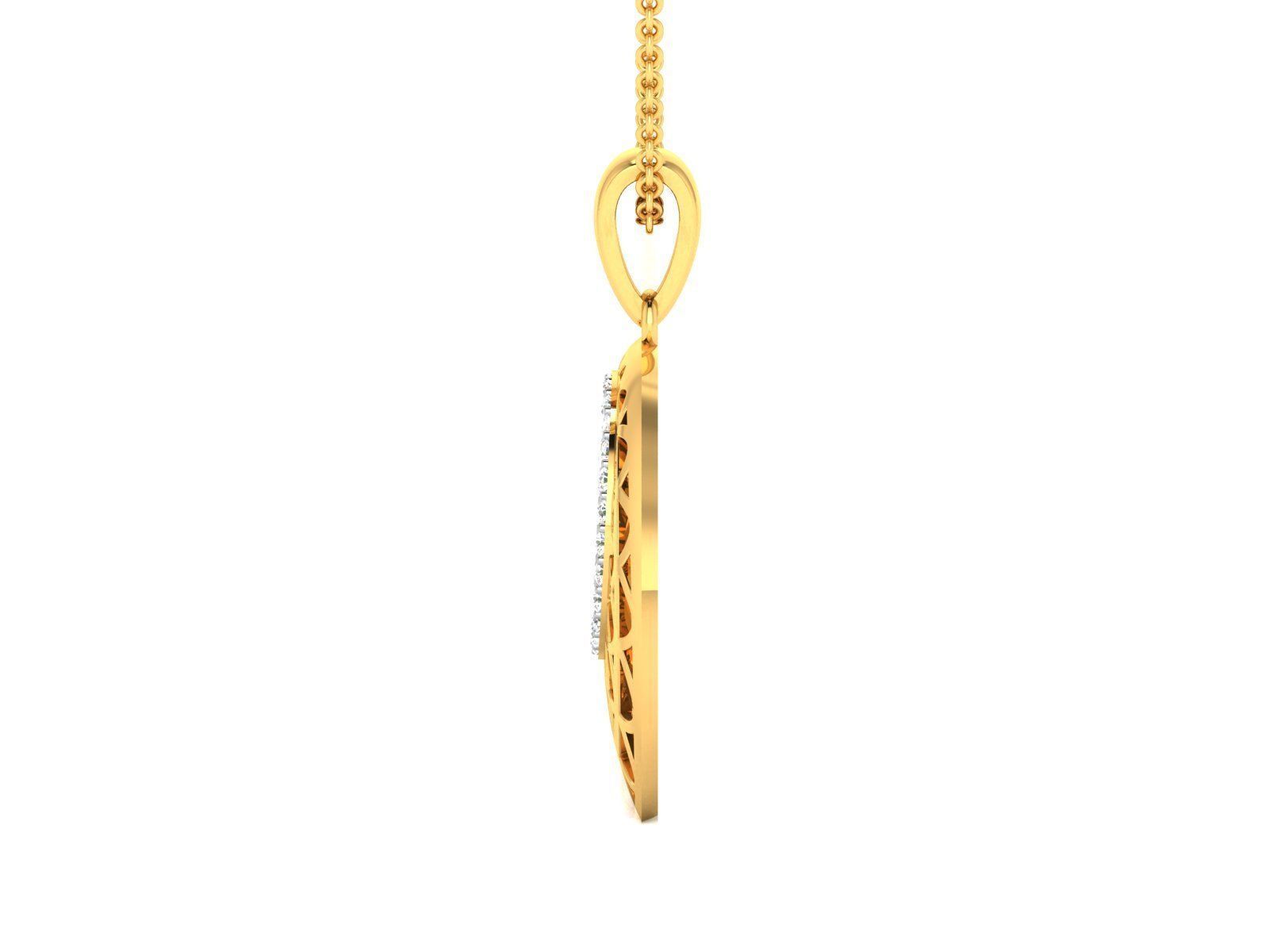 Solitaire Women Pendant 3DM STL OBJ FBX Render Details 3D print model_6