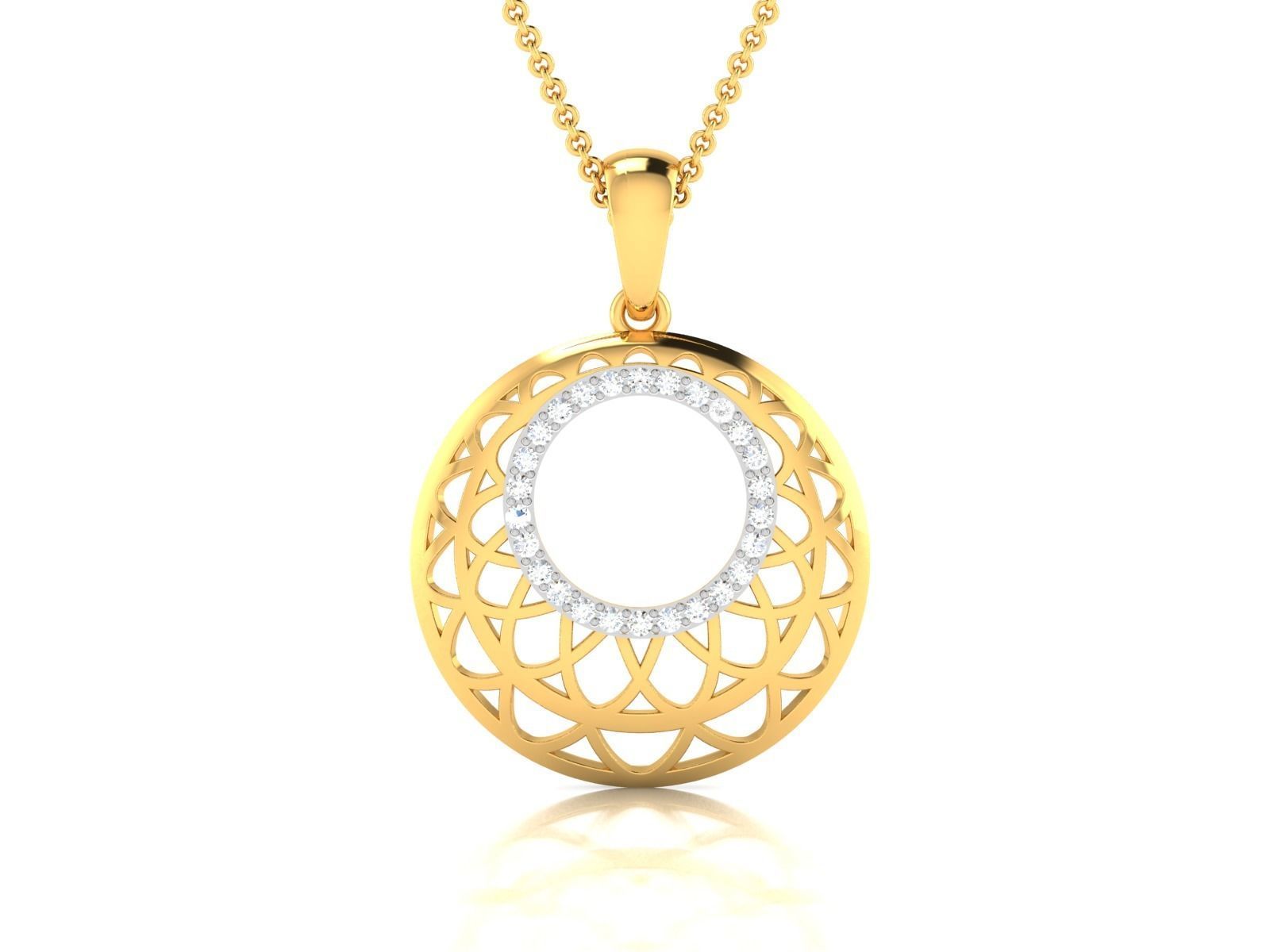 Solitaire Women Pendant 3DM STL OBJ FBX Render Details 3D print model_3