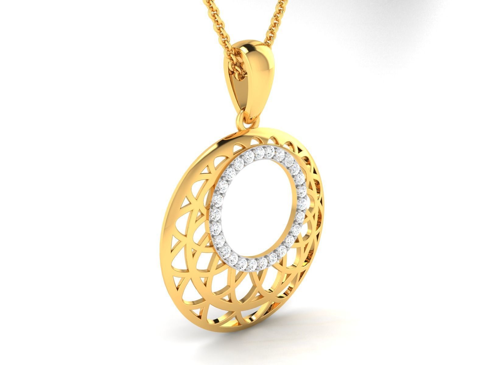 Solitaire Women Pendant 3DM STL OBJ FBX Render Details 3D print model_2