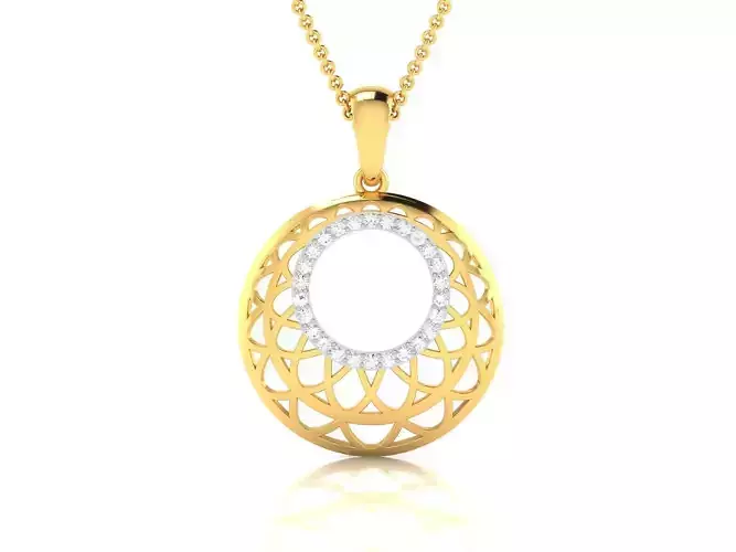 Solitaire Women Pendant 3DM STL OBJ FBX Render Details