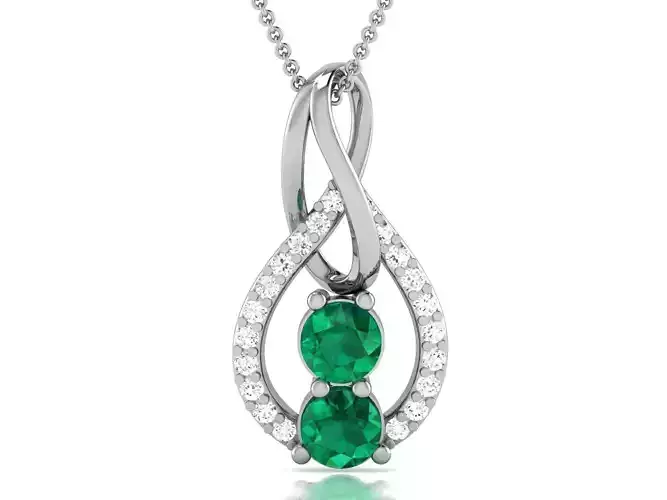 Solitaire Women Pendant 3DM STL OBJ FBX Render Details