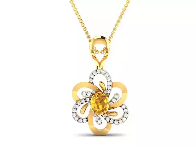 Solitaire Women Pendant 3DM STL OBJ FBX Render Details