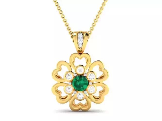 Solitaire Women Heart Pendant 3DM STL OBJ FBX Render Details