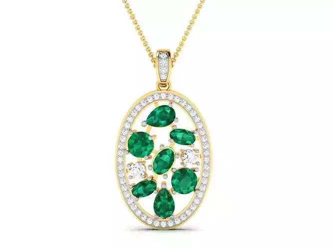 Solitaire Women Pendant 3DM STL OBJ FBX Render Details