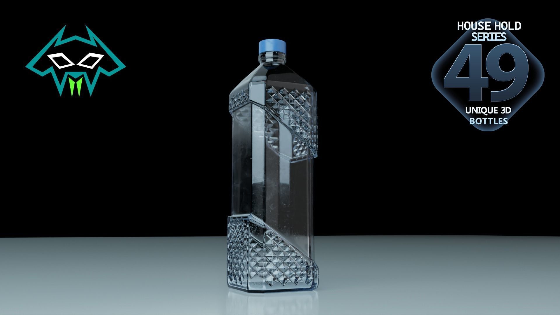 House Hold Series - 49 Unique 3D Bottles - 1st Batch Low-poly 3D model_7