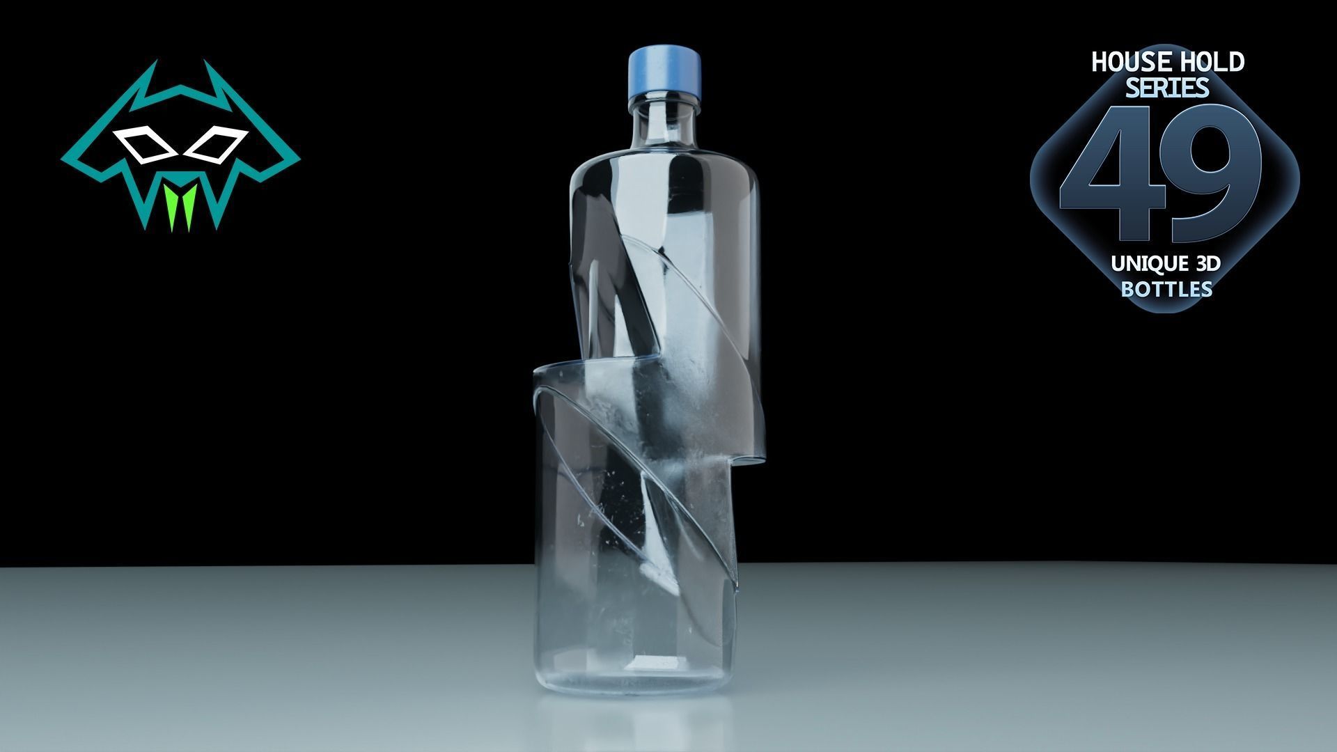 House Hold Series - 49 Unique 3D Bottles - 1st Batch Low-poly 3D model_6