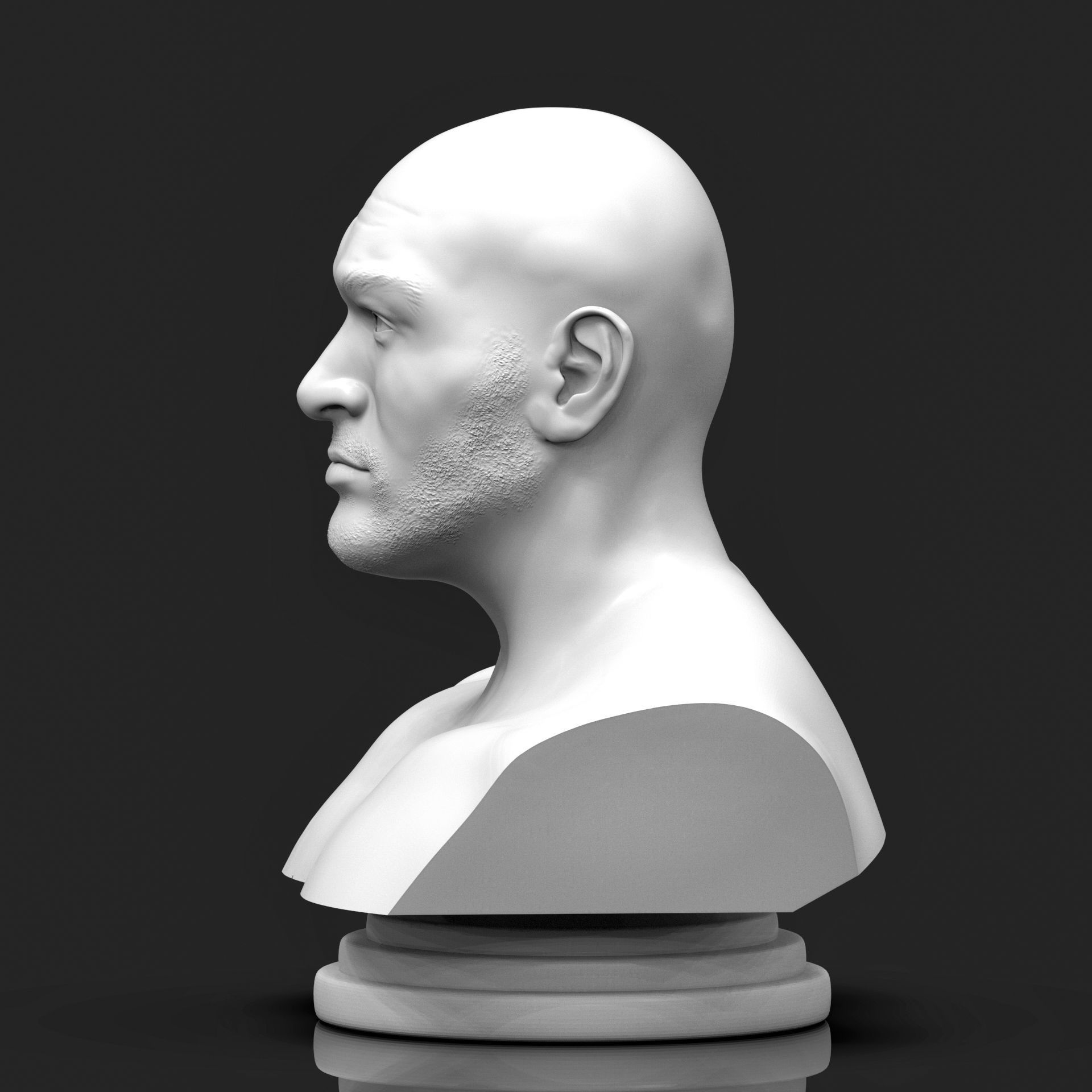 Tyson Fury 3D Printable Bust 3D print model_5