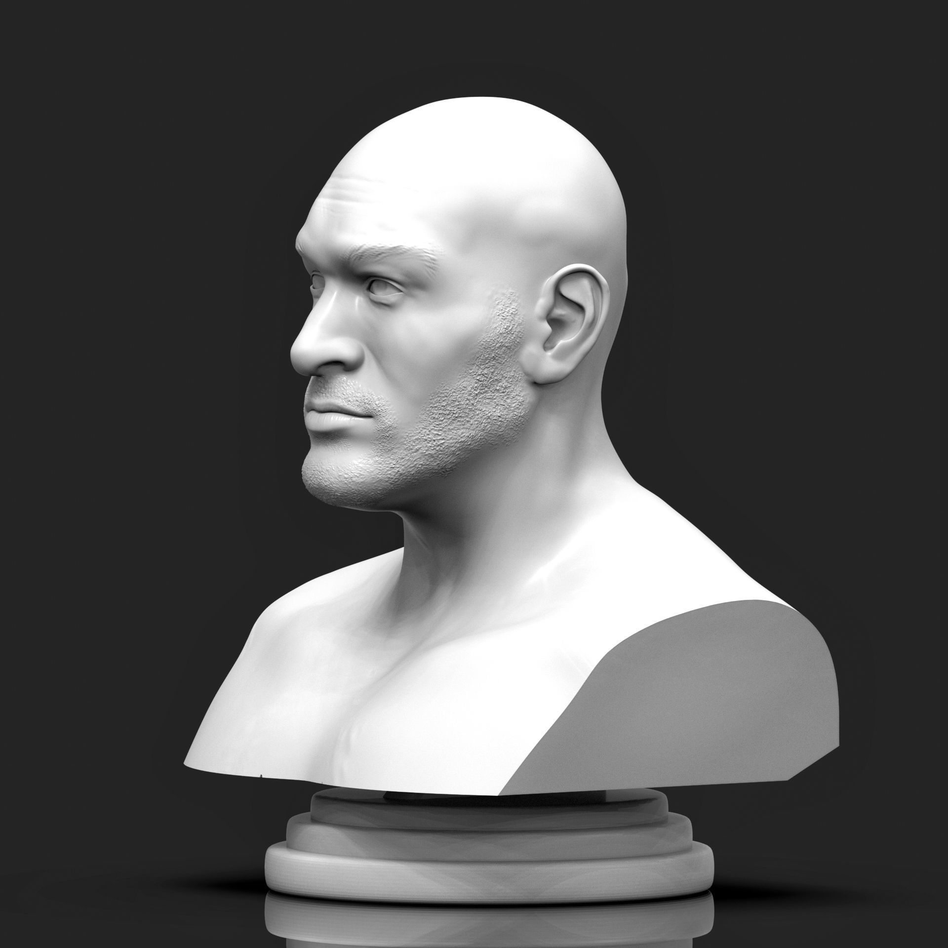 Tyson Fury 3D Printable Bust 3D print model_4