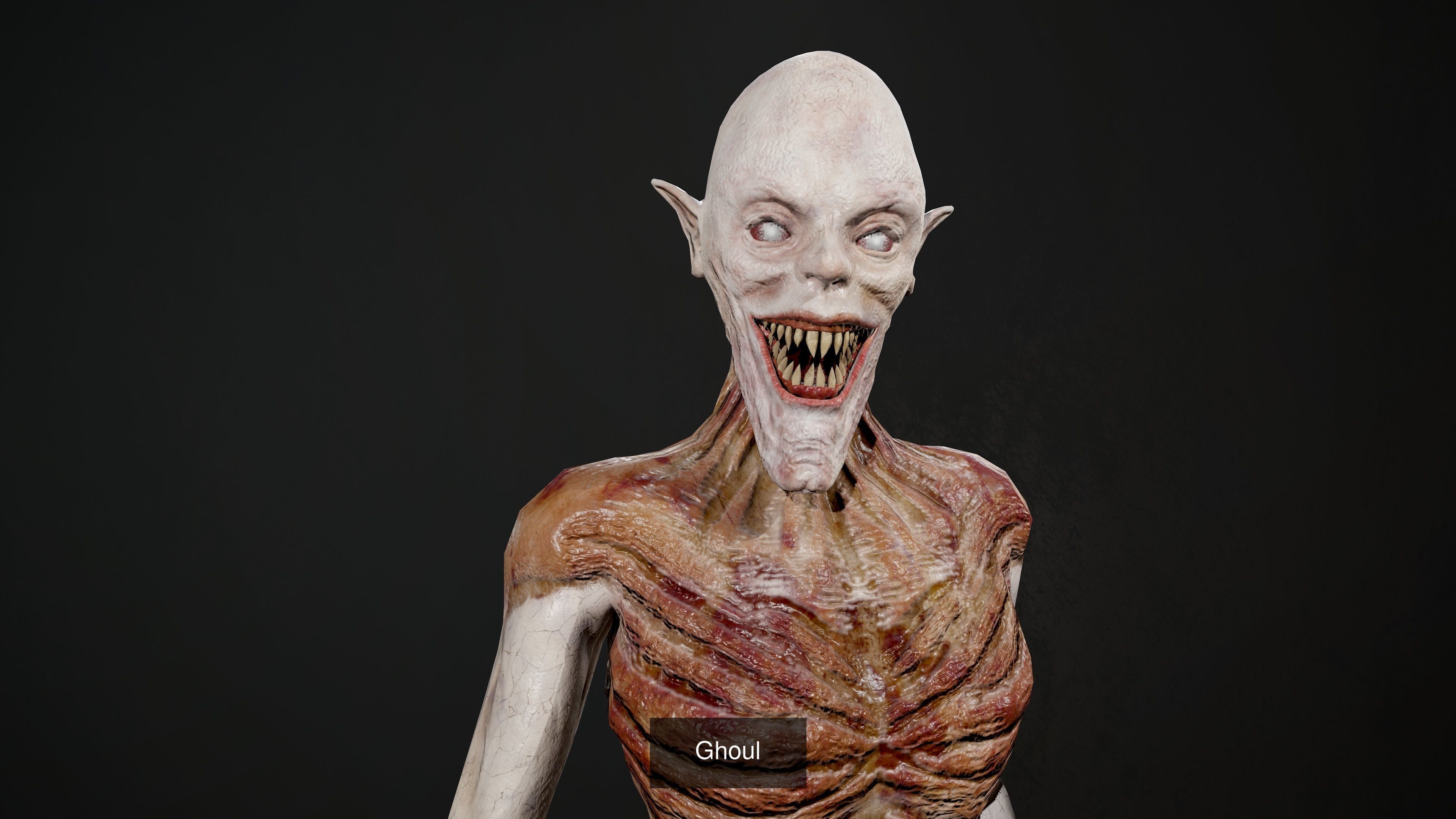 Ghoul zombie skeleton 3D Model Collection_2