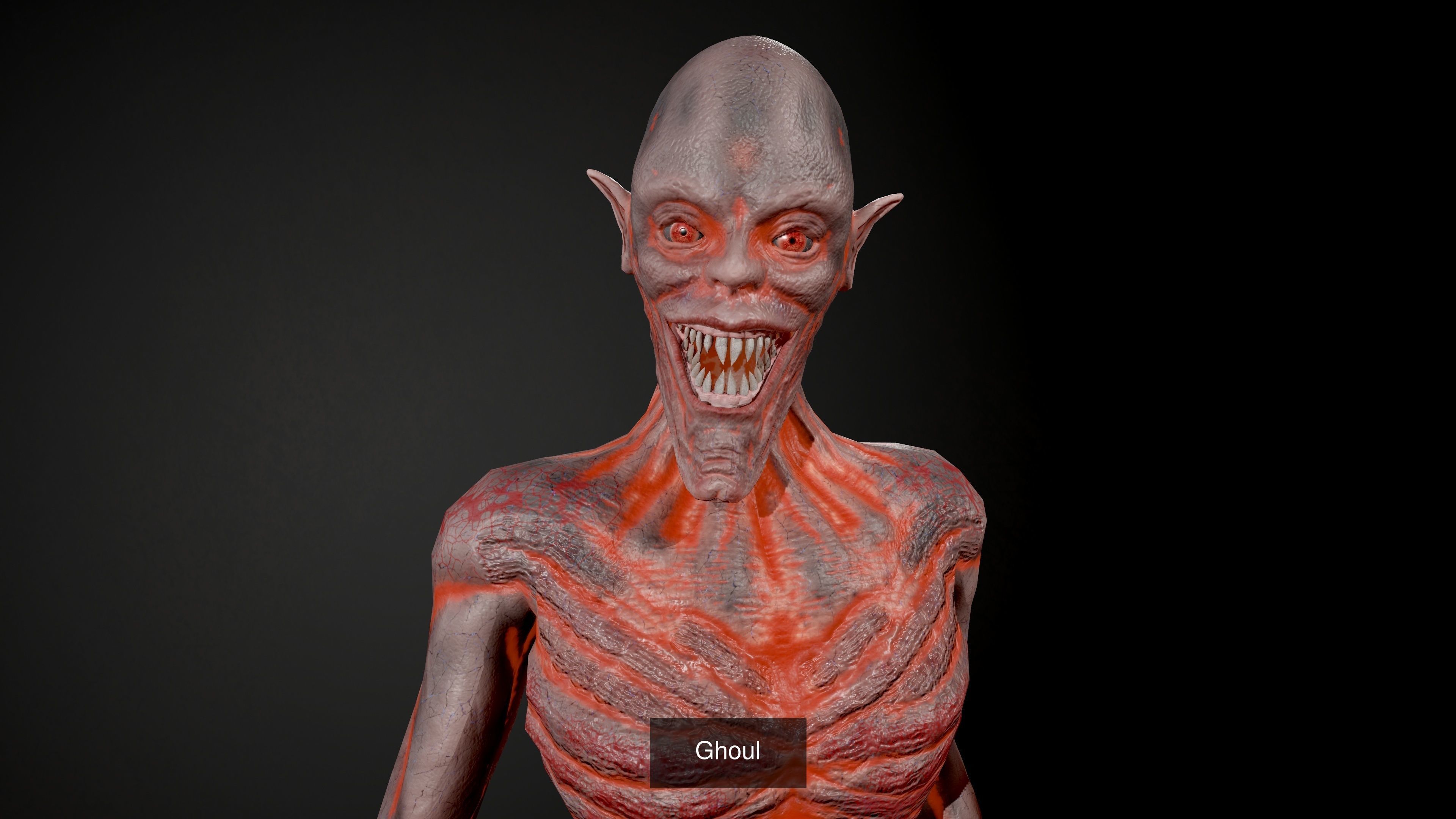 Ghoul zombie skeleton 3D Model Collection_6