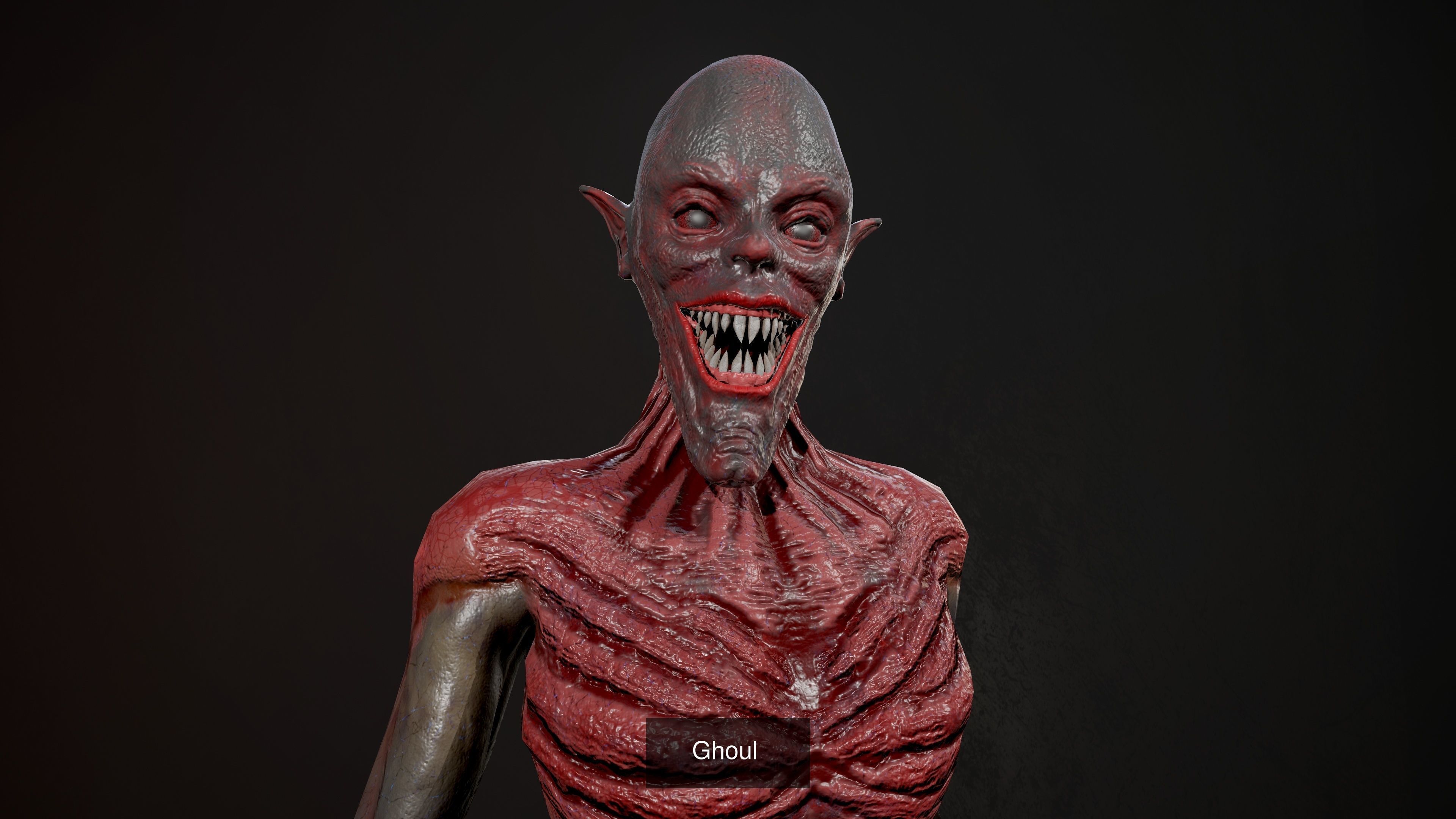 Ghoul zombie skeleton 3D Model Collection_4