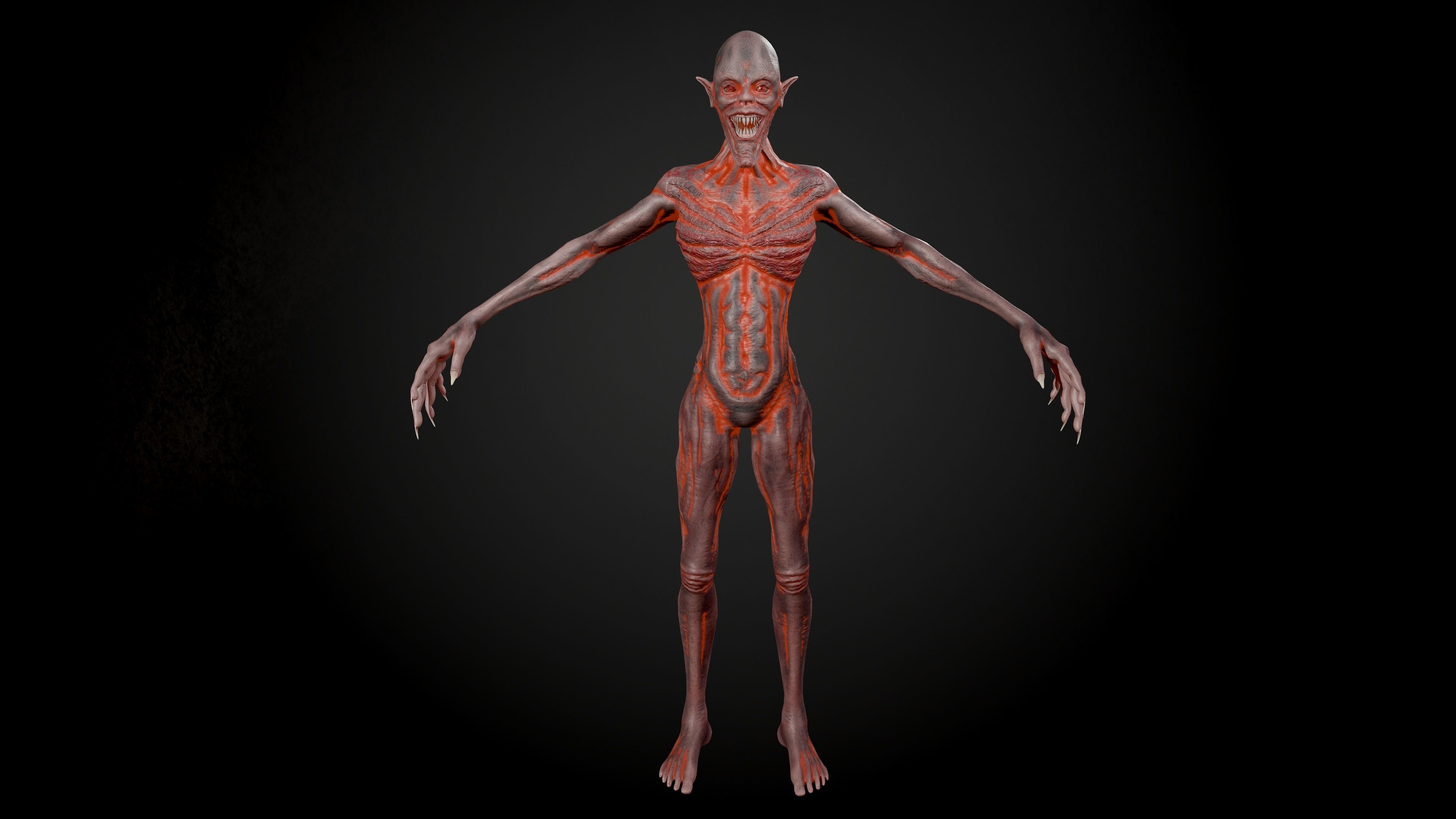 Ghoul zombie skeleton 3D Model Collection_20