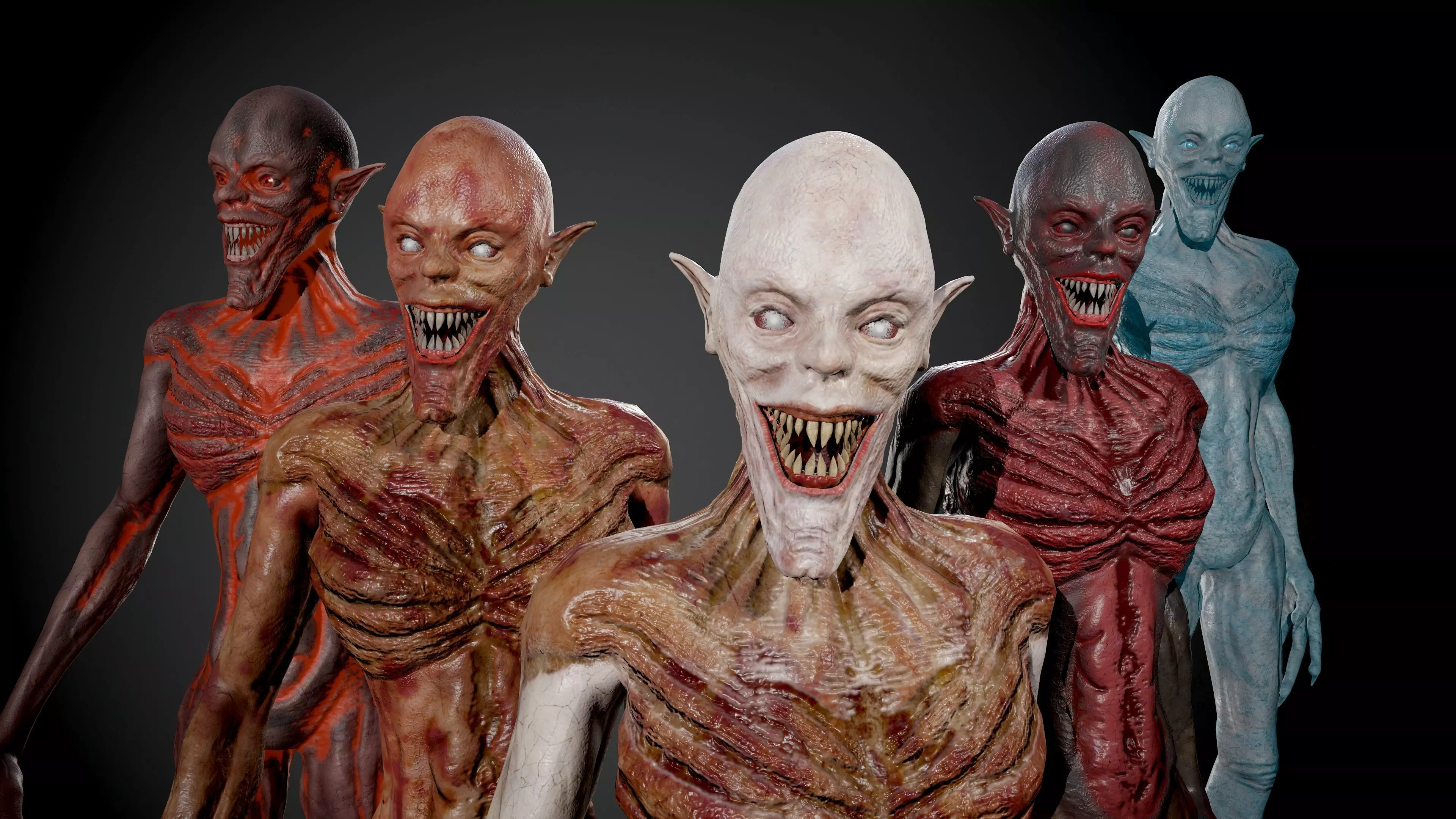 Ghoul zombie skeleton 3D Model Collection_0