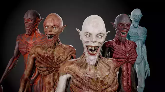 Ghoul zombie skeleton 3D Model Collection