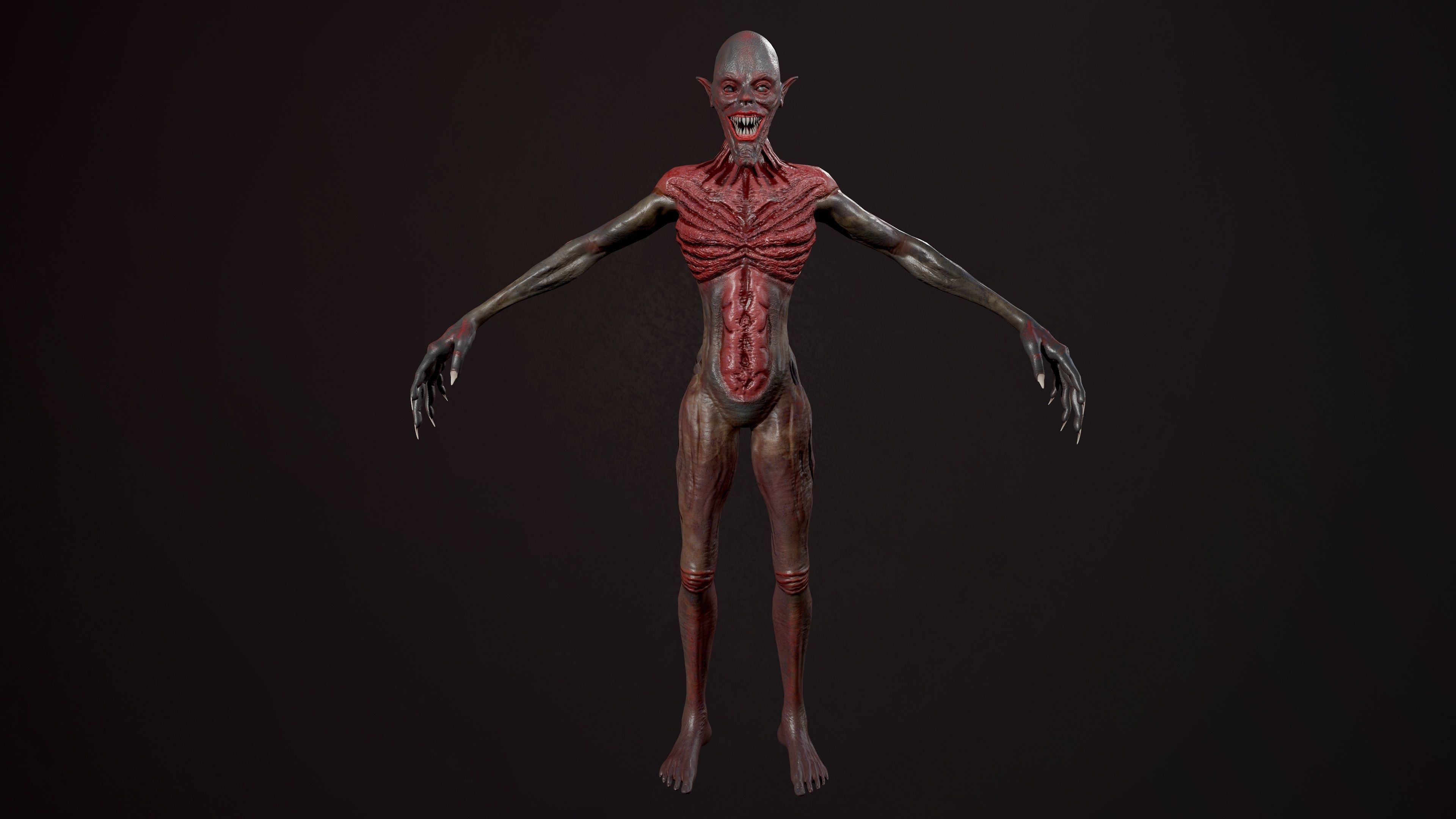 Ghoul zombie skeleton 3D Model Collection_13