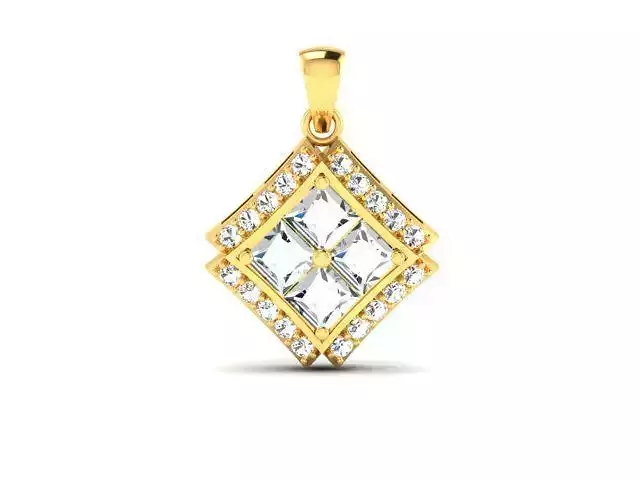 Solitaire Women Pendant 3DM STL OBJ FBX Render Details