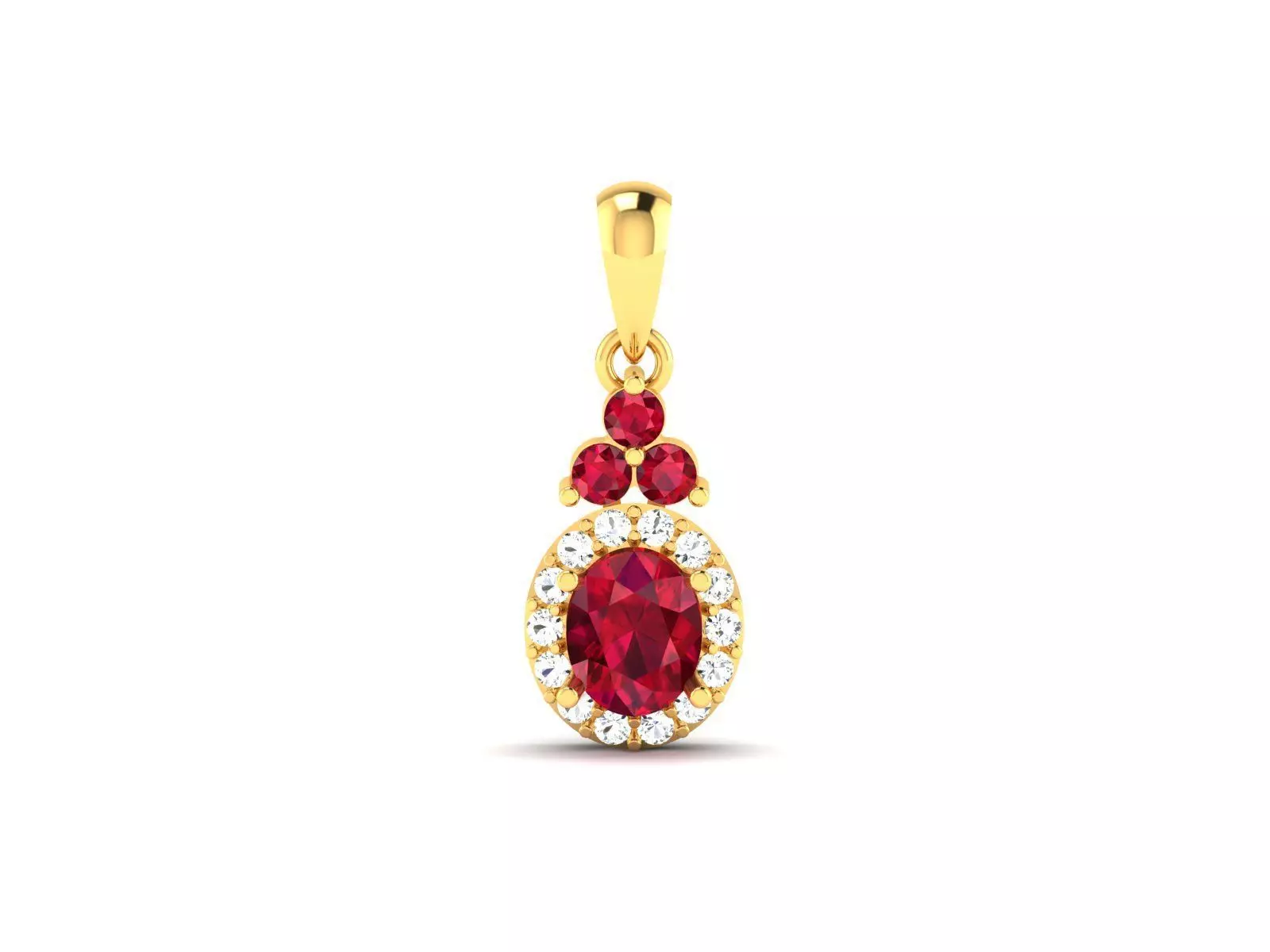 Women Oval Stone Pendant 3DM STL OBJ FBX Render Details 3D print model_0