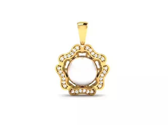 Solitaire Women Pendant 3DM STL OBJ FBX Render Details