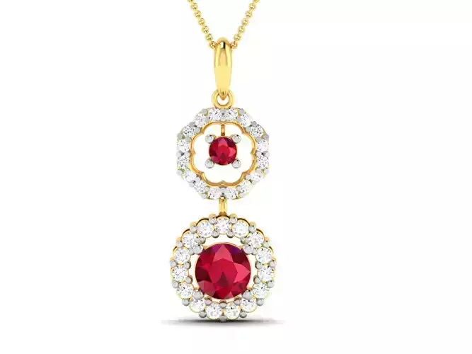Solitaire Women Pendant 3DM STL OBJ FBX Render Details
