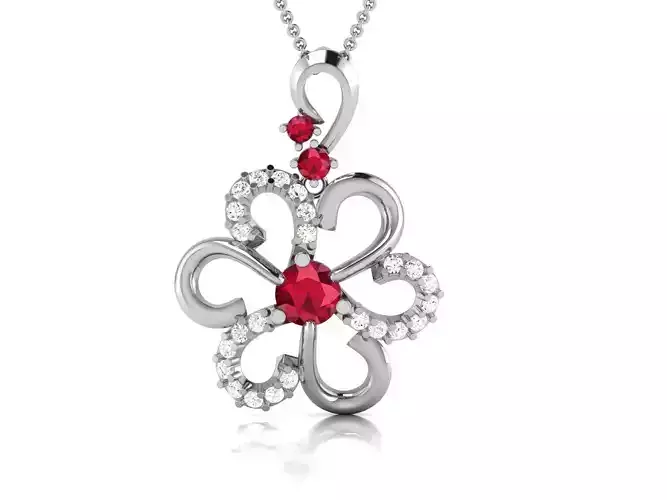 Solitaire Women Pendant 3DM STL OBJ FBX Render Details