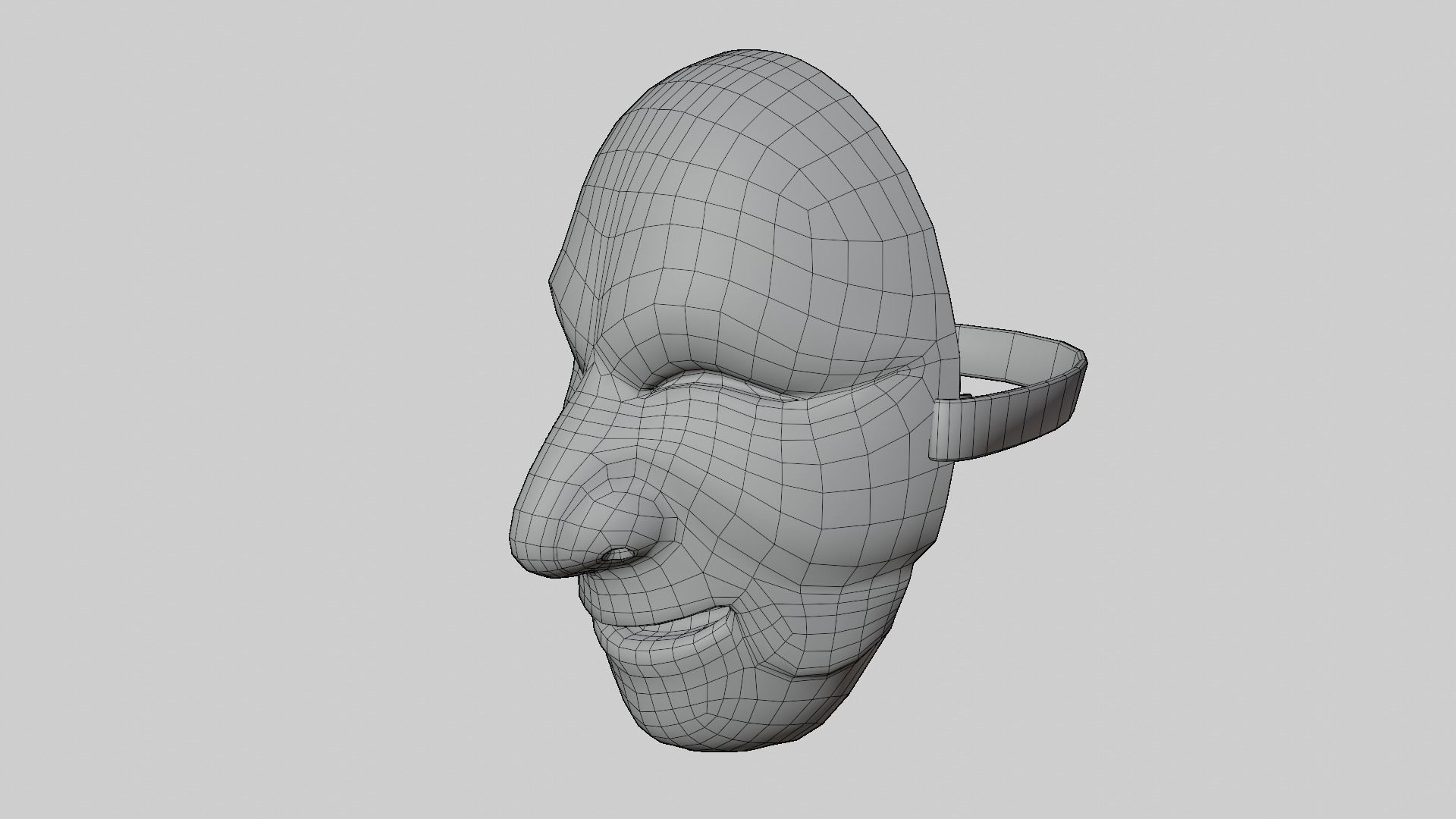 money heist korean Mask 3d Model Lowply Game Animation Low-poly 3D model_8