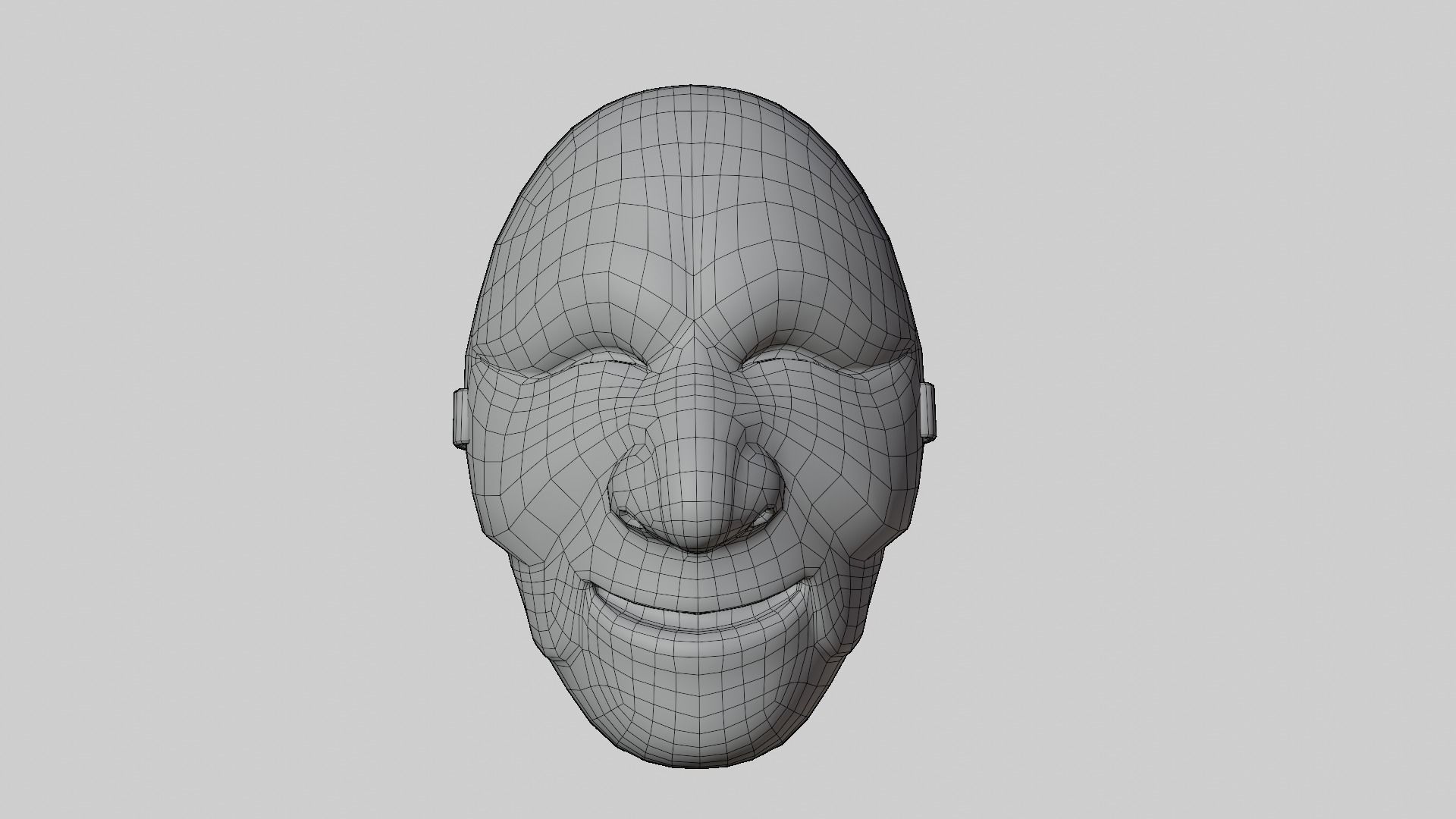 money heist korean Mask 3d Model Lowply Game Animation Low-poly 3D model_5