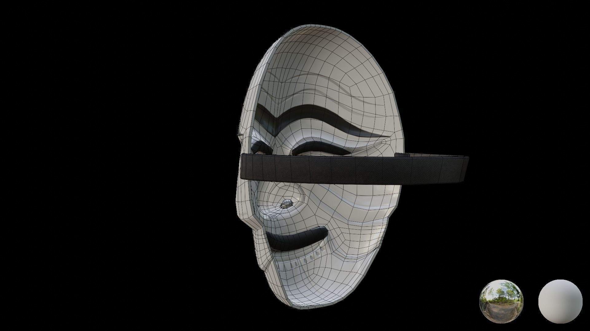 money heist korean Mask 3d Model Lowply Game Animation Low-poly 3D model_4