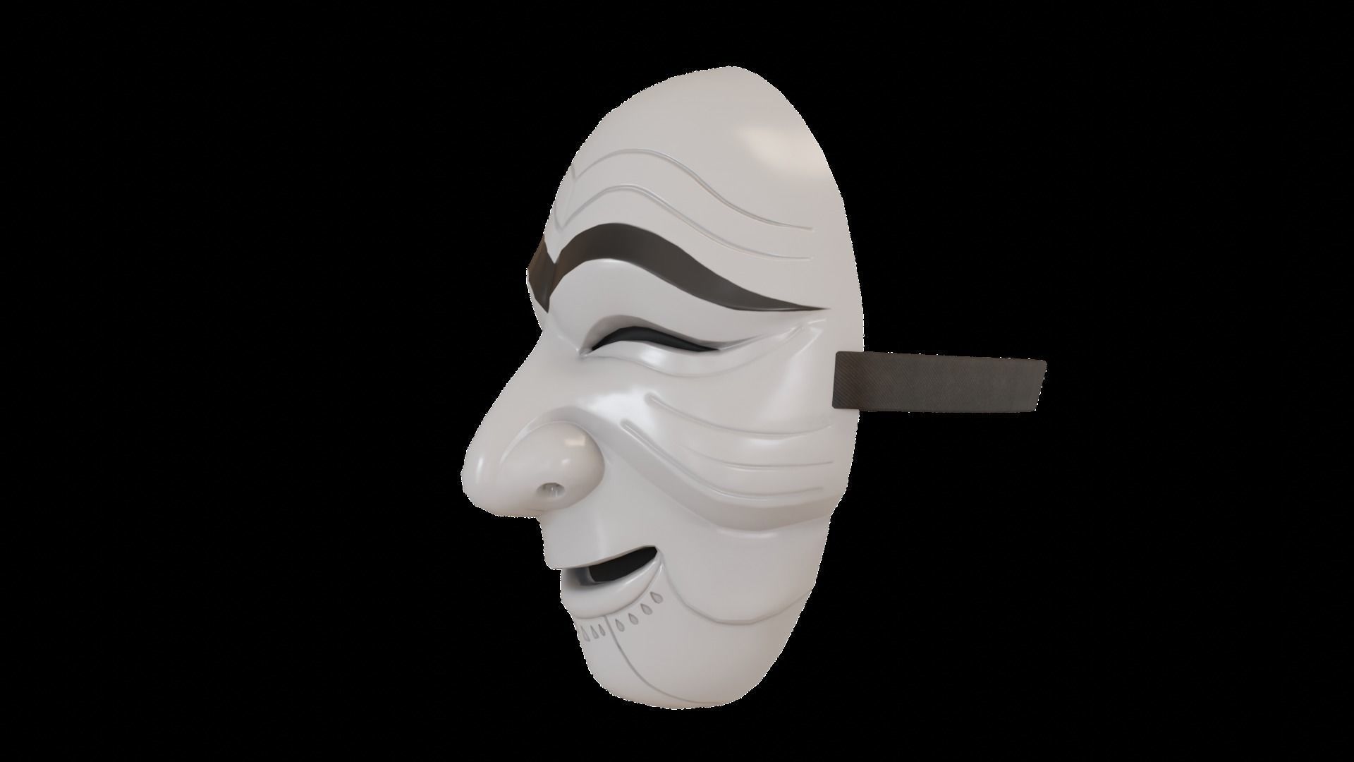 money heist korean Mask 3d Model Lowply Game Animation Low-poly 3D model_1
