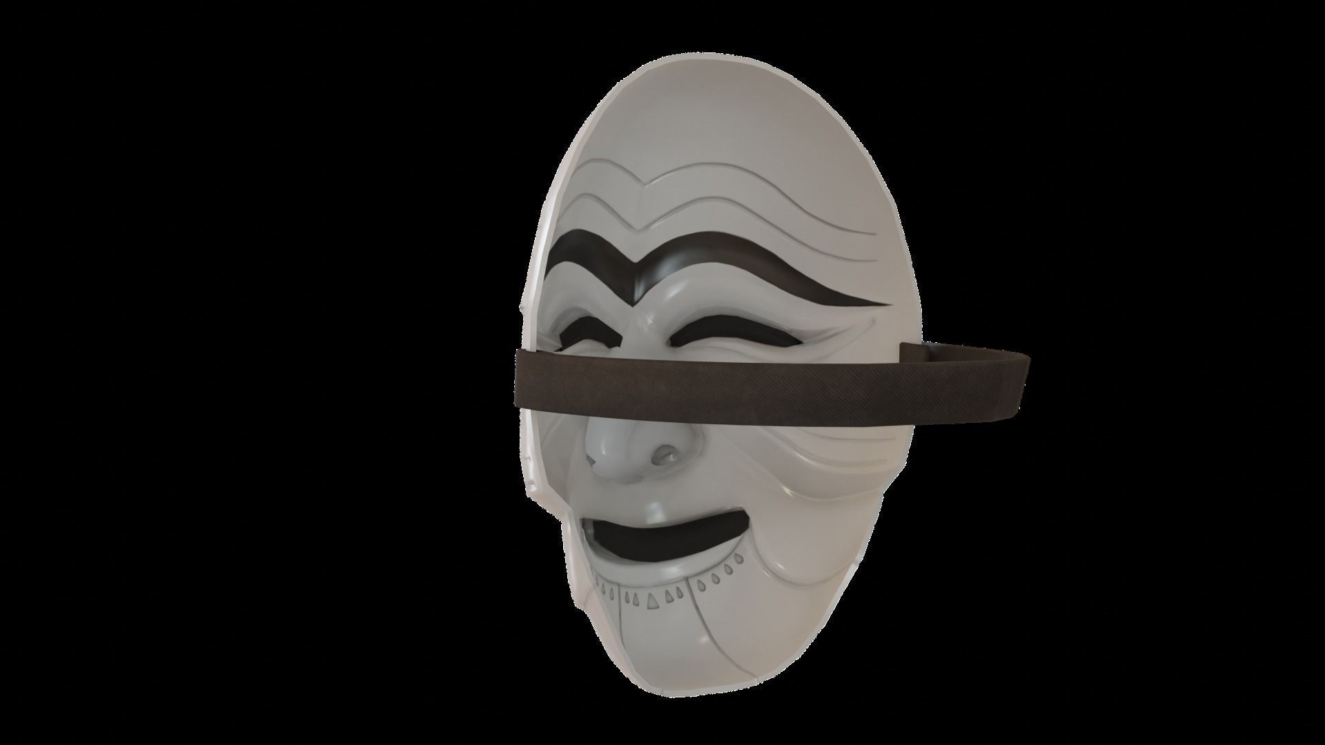 money heist korean Mask 3d Model Lowply Game Animation Low-poly 3D model_2